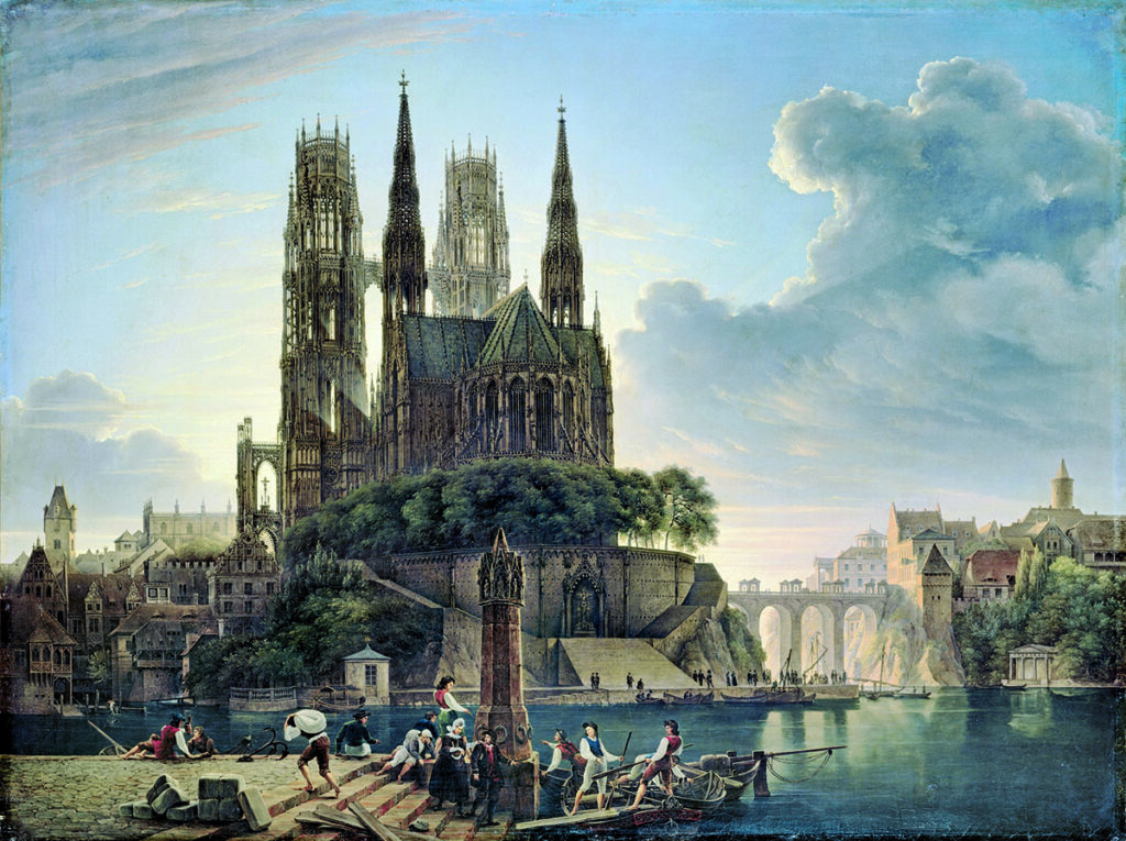 Catedral Gótica en el agua (1813), K. F. Schinkel